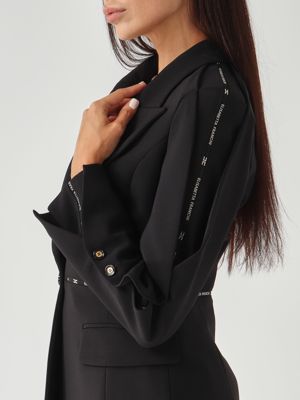 4. Stretch crêpe blazer for women Black Elisabetta Franchi gi17156e2