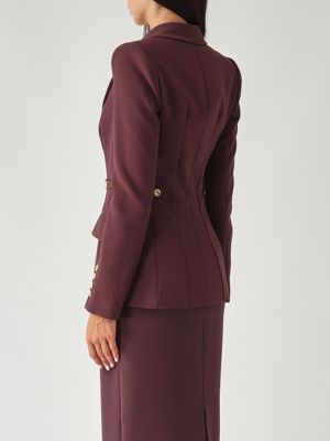 3. Lightweight stretch crepe blazer for women Merlot Elisabetta Franchi gi17556e2