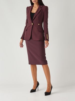5. Lightweight stretch crepe blazer for women Merlot Elisabetta Franchi gi17556e2