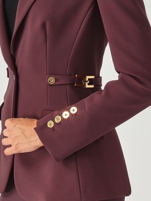 4. Lightweight stretch crepe blazer for women Merlot Elisabetta Franchi gi17556e2