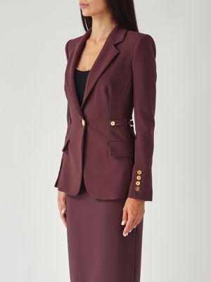 2. Lightweight stretch crepe blazer for women Merlot Elisabetta Franchi gi17556e2