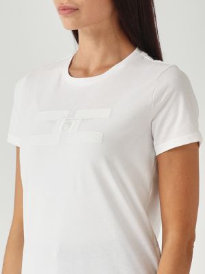 4. T-shirt en coton pour femme Craie Elisabetta Franchi ma00756e2