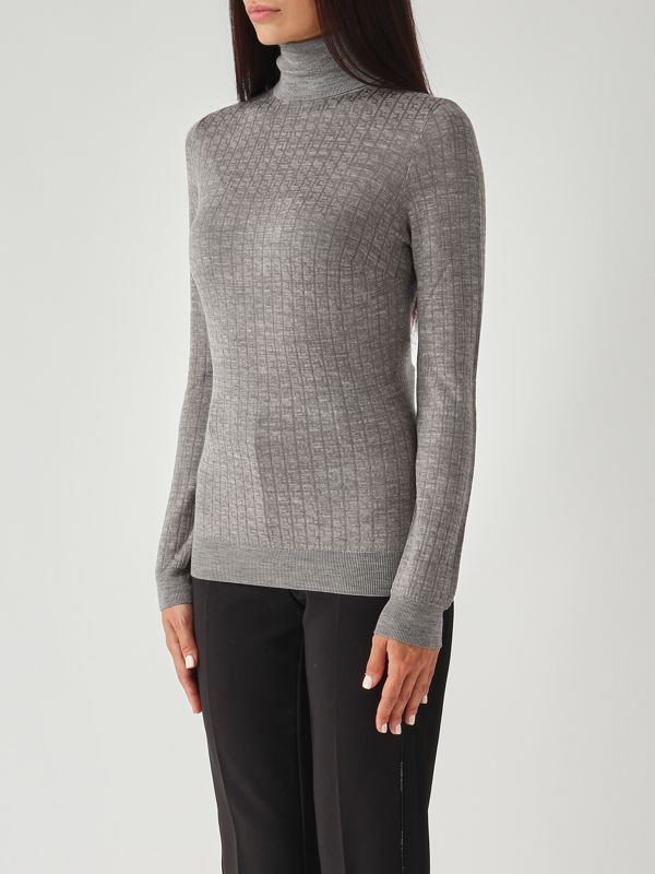 2. Merino wool blend sweater for women Melange grey Elisabetta Franchi mk23s56e2