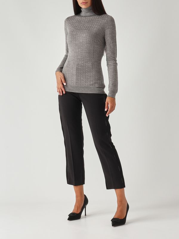 5. Merino wool blend sweater for women Melange grey Elisabetta Franchi mk23s56e2