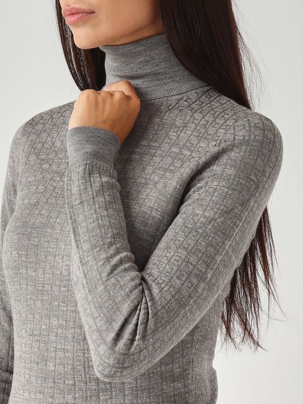 4. Merino wool blend sweater for women Melange grey Elisabetta Franchi mk23s56e2
