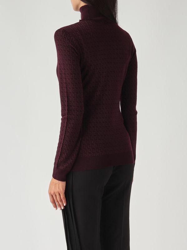 3. Merino wool blend sweater for women Merlot Elisabetta Franchi mk23s56e2