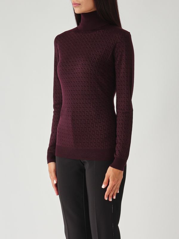 2. Merino wool blend sweater for women Merlot Elisabetta Franchi mk23s56e2