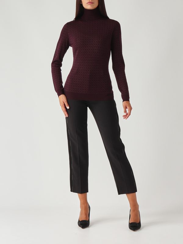 5. Merino wool blend sweater for women Merlot Elisabetta Franchi mk23s56e2