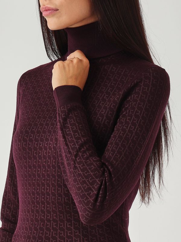 4. Merino wool blend sweater for women Merlot Elisabetta Franchi mk23s56e2