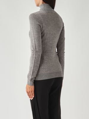 3. Merino wool blend sweater for women Melange grey