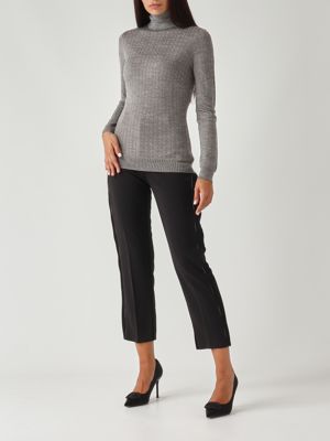 5. Merino wool blend sweater for women Melange grey