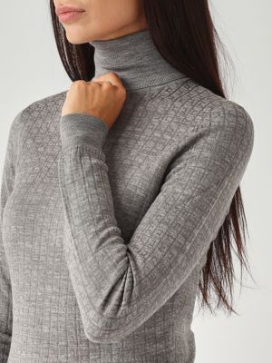 4. Merino wool blend sweater for women Melange grey