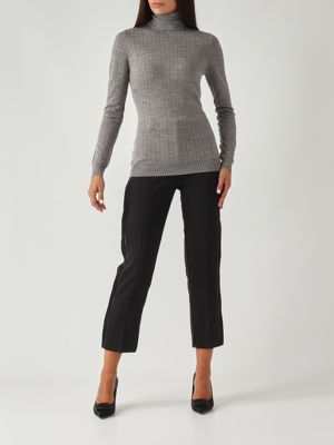 5. Pantalon en crêpe extensible pour femme Noir Elisabetta Franchi pa08856e2