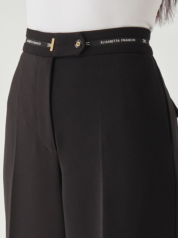 4. Pantalón de mujer de crepé ligero Negro Elisabetta Franchi pa10356e2
