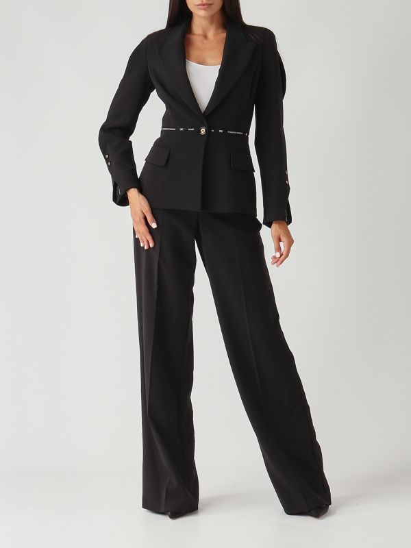 5. Pantalón de mujer de crepé ligero Negro Elisabetta Franchi pa10356e2