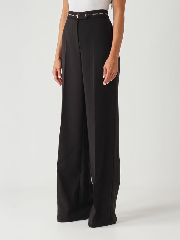 2. Pantalón de mujer de crepé ligero Negro Elisabetta Franchi pa10356e2