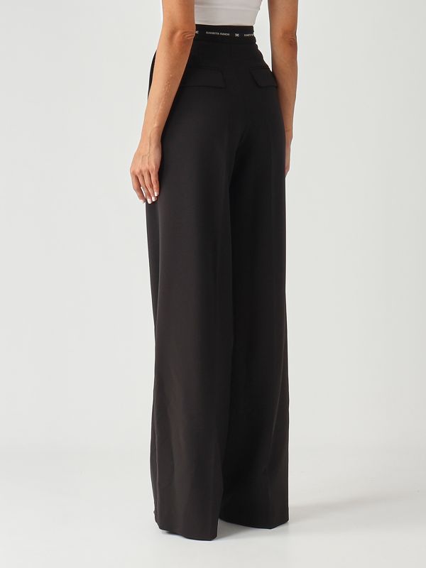 3. Pantalón de mujer de crepé ligero Negro Elisabetta Franchi pa10356e2