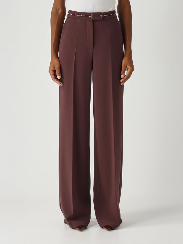 1. Pantalón de mujer de crepé ligero Merlot Elisabetta Franchi pa10356e2