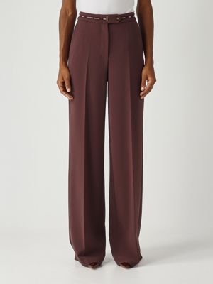 Lightweight crepe trousers for women Merlot Elisabetta Franchi