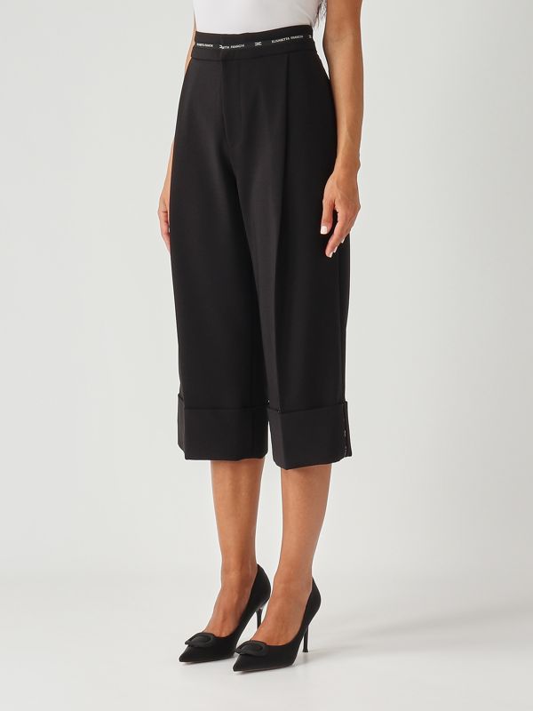 2. Lightweight crepe bermuda shorts for women Black Elisabetta Franchi pa11656e2