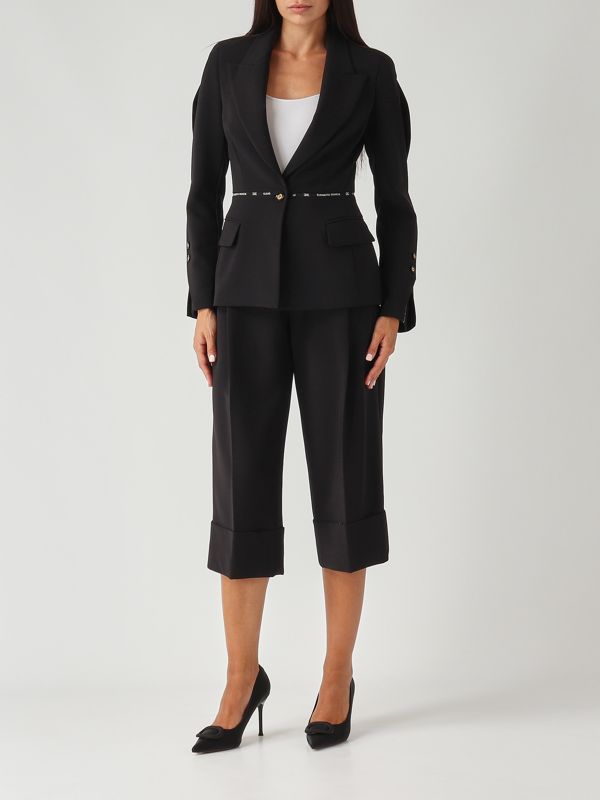 5. Lightweight crepe bermuda shorts for women Black Elisabetta Franchi pa11656e2