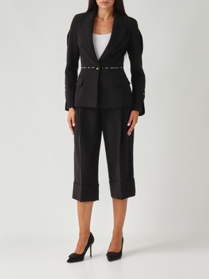 5. Lightweight crepe bermuda shorts for women Black