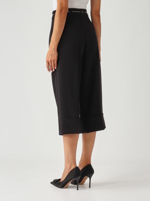3. Lightweight crepe bermuda shorts for women Black