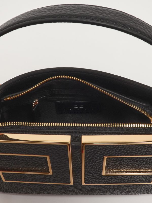 Borsa in simil pelle martellata con logo