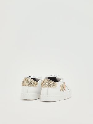3. Sneakers bambina in pelle Bianco-Oro 2Star 2sb3304