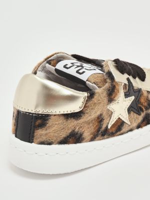 5. Leather and fabric sneakers for girls Beige-Gold 2Star 2sb3309