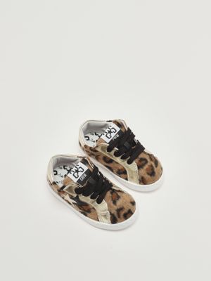 2. Leather and fabric sneakers for girls Beige-Gold 2Star 2sb3309