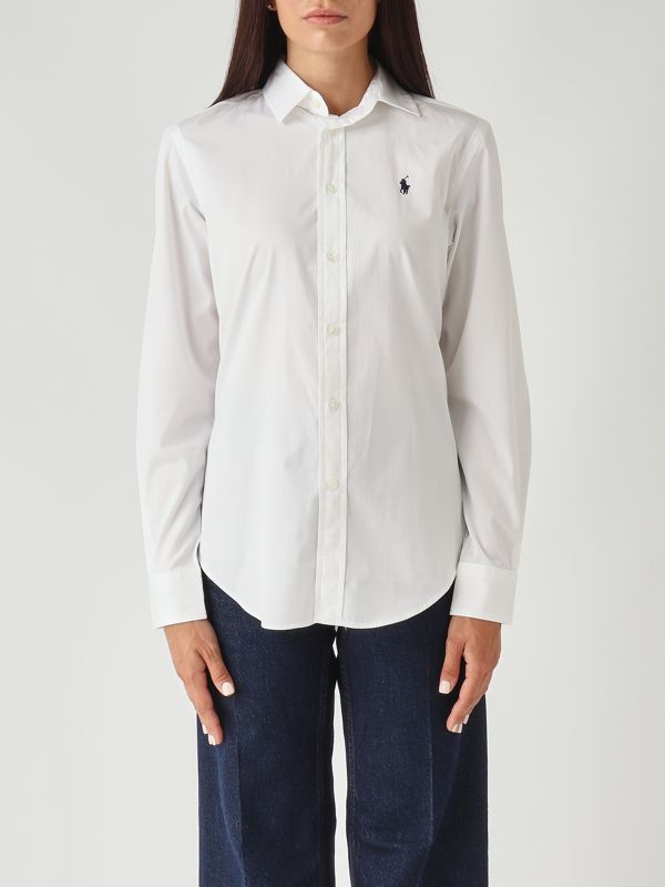 1. Slim fit cotton shirt for women White Polo Ralph Lauren 211891376