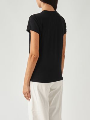 3. Camiseta de mujer de punto de algodón ligero Negro