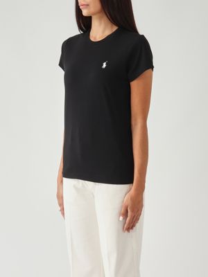 2. Camiseta de mujer de punto de algodón ligero Negro