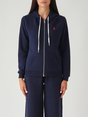 1. Sudadera para mujer de mezcla de algodón azul marino