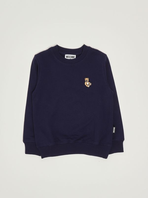 1. Felpa bambina in cotone Blu Moschino hrf08vlca40