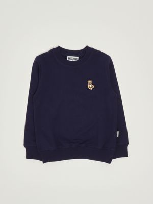 Felpa bambina in cotone Blu Moschino