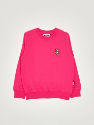 Felpa bambina in cotone Fuxia Moschino