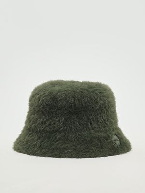 1. Sombrero bucket para mujer de piel sintética Cassiopea Verde militar