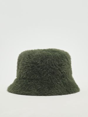 2. Sombrero bucket para mujer de piel sintética Cassiopea Verde militar