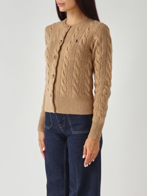 2. Cárdigan de mujer de lana y cachemir Camello Mélange