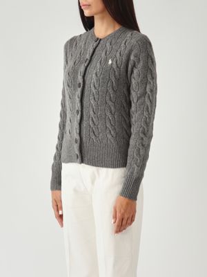 2. Strickjacke aus Wolle und Kaschmir für Damen Grau-Melange Polo Ralph Lauren 211972104
