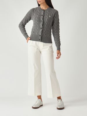 5. Strickjacke aus Wolle und Kaschmir für Damen Grau-Melange Polo Ralph Lauren 211972104