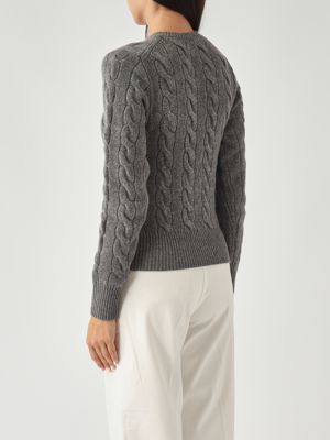 3. Strickjacke aus Wolle und Kaschmir für Damen Grau-Melange Polo Ralph Lauren 211972104