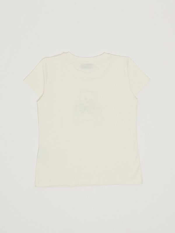 2. T-shirt bambina in cotone Avorio Moschino hcm06klba11