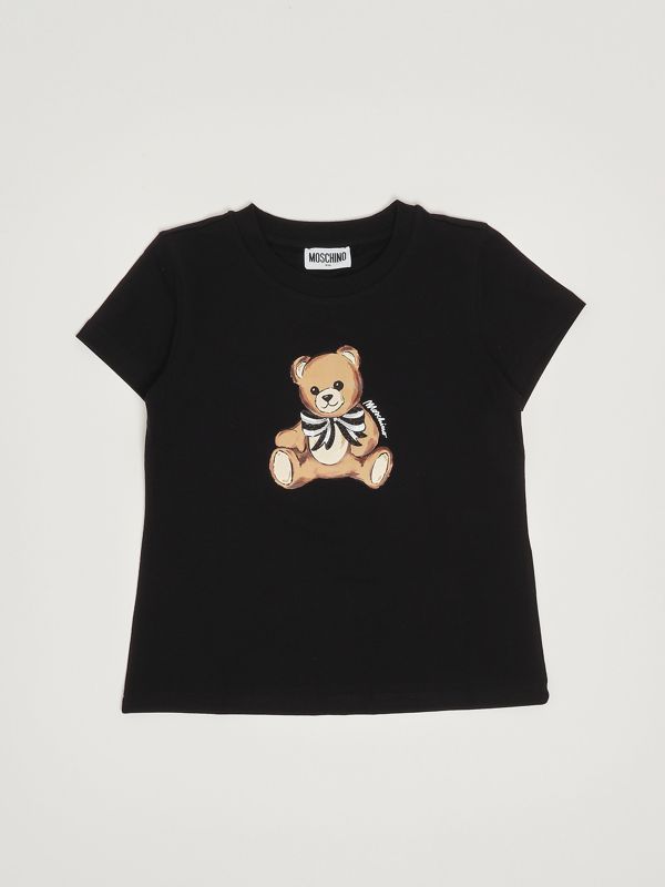 1. T-shirt bambina in cotone Nero Moschino hcm06klba11