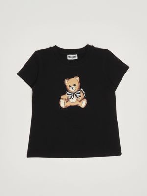 Moschino girl's T-shirt in stretch cotton with logo print