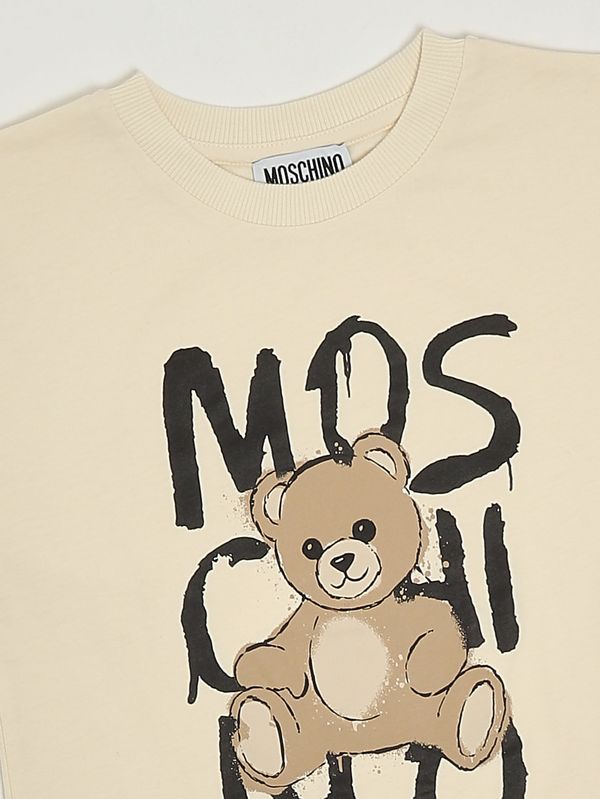 3. Kinder-T-Shirt aus Baumwolle Elfenbein Moschino hnm05glaa20