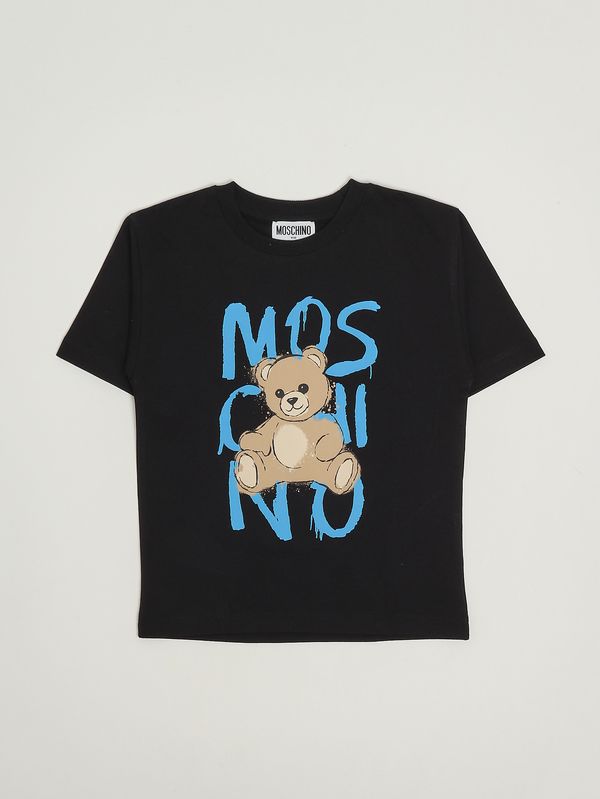 1. Kinder-T-Shirt aus Baumwolle Schwarz Moschino hnm05glaa20