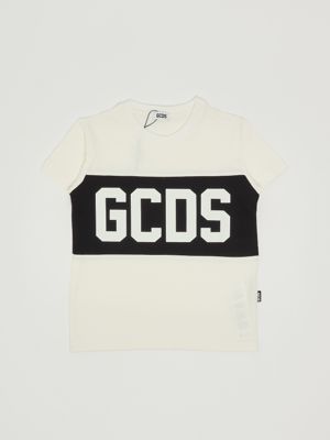 Cotton T-shirt for boys White-Black GCDS